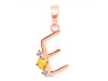 Citrine & White Topaz Alphabet E Pendant CIT-RDA-5.