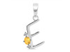 Citrine & White Topaz Alphabet E Pendant CIT-RDA-5.