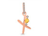 Citrine & White Topaz Alphabet X Pendant CIT-RDA-50.