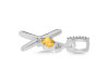 Citrine & White Topaz Alphabet X Pendant CIT-RDA-50.