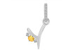 Citrine & White Topaz Alphabet Y Pendant CIT-RDA-51.