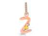 Citrine & White Topaz Alphabet Z Pendant CIT-RDA-52.
