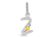 Citrine & White Topaz Alphabet Z Pendant CIT-RDA-52.