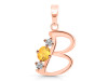 Citrine & White Topaz Alphabet B Pendant CIT-RDA-54.