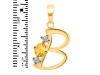 Citrine & White Topaz Alphabet B Pendant CIT-RDA-54.