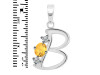 Citrine & White Topaz Alphabet B Pendant CIT-RDA-54.