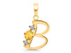 Citrine & White Topaz Alphabet B Pendant CIT-RDA-54.
