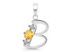 Citrine & White Topaz Alphabet B Pendant CIT-RDA-54.