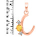 Citrine & White Topaz Alphabet C Pendant CIT-RDA-55.