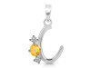 Citrine & White Topaz Alphabet C Pendant CIT-RDA-55.