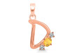 Citrine & White Topaz Alphabet D Pendant CIT-RDA-56.