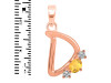 Citrine & White Topaz Alphabet D Pendant CIT-RDA-56.
