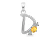 Citrine & White Topaz Alphabet D Pendant CIT-RDA-56.