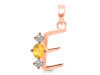Citrine & White Topaz Alphabet E Pendant CIT-RDA-57.