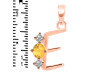 Citrine & White Topaz Alphabet E Pendant CIT-RDA-57.