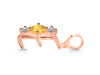 Citrine & White Topaz Alphabet E Pendant CIT-RDA-57.