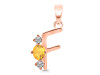 Citrine & White Topaz Alphabet F Pendant CIT-RDA-58.