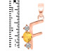 Citrine & White Topaz Alphabet F Pendant CIT-RDA-58.