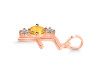 Citrine & White Topaz Alphabet F Pendant CIT-RDA-58.