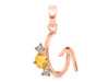 Citrine & White Topaz Alphabet G Pendant CIT-RDA-59.