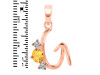 Citrine & White Topaz Alphabet G Pendant CIT-RDA-59.