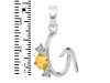 Citrine & White Topaz Alphabet G Pendant CIT-RDA-59.