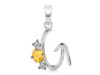 Citrine & White Topaz Alphabet G Pendant CIT-RDA-59.