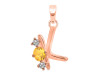 Citrine & White Topaz Alphabet K Pendant CIT-RDA-63.