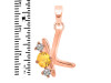 Citrine & White Topaz Alphabet K Pendant CIT-RDA-63.