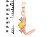 Citrine & White Topaz Alphabet L Pendant CIT-RDA-64.