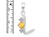 Citrine & White Topaz Alphabet L Pendant CIT-RDA-64.