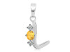 Citrine & White Topaz Alphabet L Pendant CIT-RDA-64.