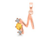 Citrine & White Topaz Alphabet M Pendant CIT-RDA-65.
