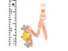 Citrine & White Topaz Alphabet M Pendant CIT-RDA-65.