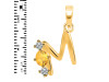 Citrine & White Topaz Alphabet M Pendant CIT-RDA-65.