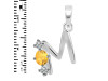 Citrine & White Topaz Alphabet M Pendant CIT-RDA-65.