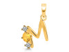 Citrine & White Topaz Alphabet M Pendant CIT-RDA-65.