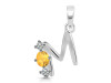 Citrine & White Topaz Alphabet M Pendant CIT-RDA-65.