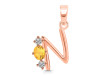 Citrine & White Topaz Alphabet N Pendant CIT-RDA-66.