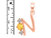 Citrine & White Topaz Alphabet N Pendant CIT-RDA-66.