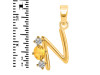 Citrine & White Topaz Alphabet N Pendant CIT-RDA-66.