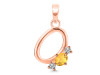 Citrine & White Topaz Alphabet O Pendant CIT-RDA-67.