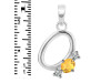 Citrine & White Topaz Alphabet O Pendant CIT-RDA-67.