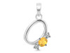Citrine & White Topaz Alphabet O Pendant CIT-RDA-67.