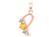 Citrine & White Topaz Alphabet P Pendant CIT-RDA-68.