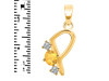Citrine & White Topaz Alphabet P Pendant CIT-RDA-68.