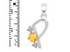 Citrine & White Topaz Alphabet P Pendant CIT-RDA-68.
