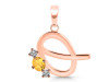 Citrine & White Topaz Alphabet Q Pendant CIT-RDA-69.