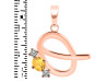 Citrine & White Topaz Alphabet Q Pendant CIT-RDA-69.