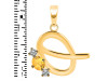 Citrine & White Topaz Alphabet Q Pendant CIT-RDA-69.